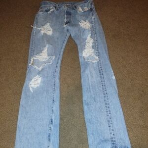Levi's Light Blue Distressed Jeans